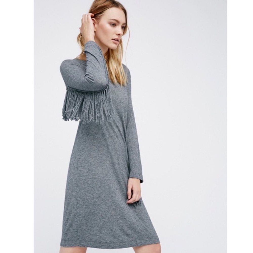 Zadig & Voltaire Grey Fringe Detail Dress